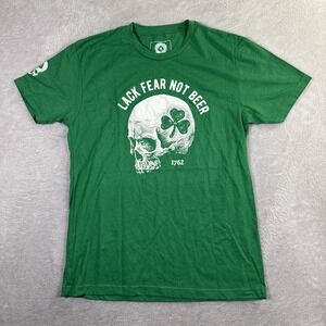 ZERO FOXTROT T-Shirt Mens Medium Irish St Patrick's Day Green Lucky Clover Skull